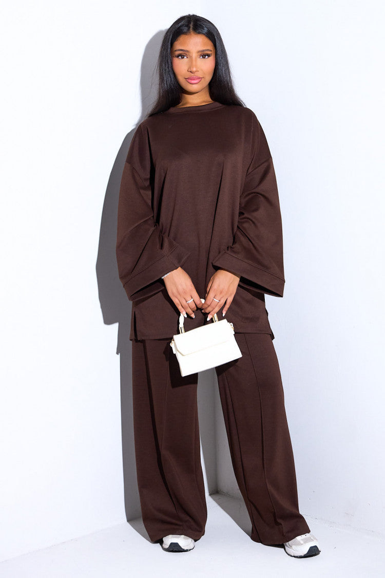 Comfy co-ord set met lange top en oversized broek